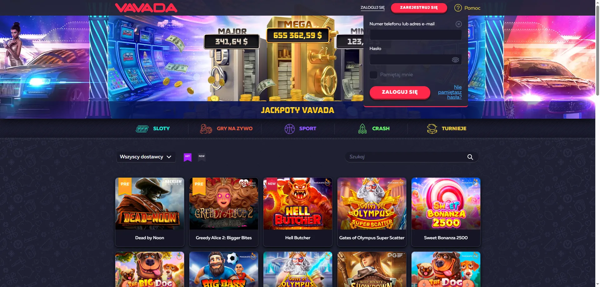 Vavada Casino logowanie &ndash; ekran dostępu do konta gracza